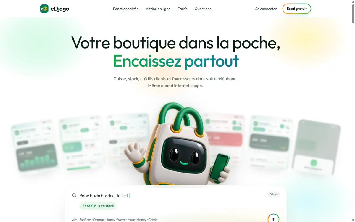 Aperçu du site eDjago